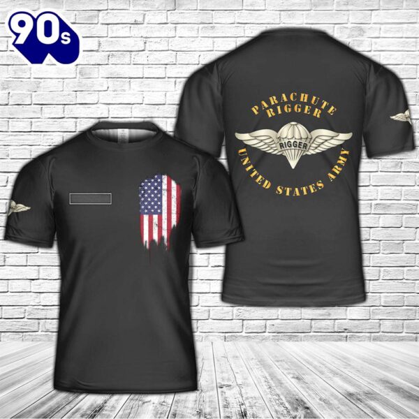 Custom Name US Army Parachute Rigger  82nd Abn Div T-Shirt 3D