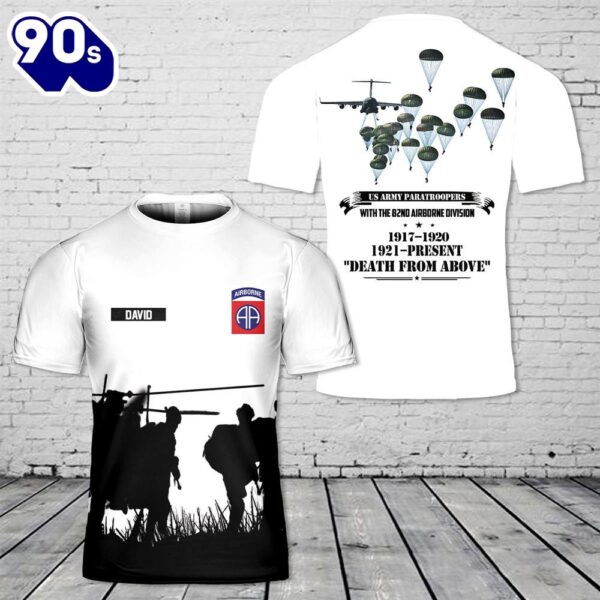 Custom Name US Army Paratroopers With The 82nd Airborne Division 3D T-Shirt