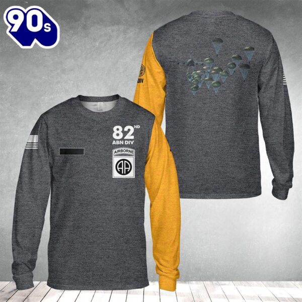 Custom Name US Army Paratroopers With The 82nd Airborne Division Parachute Long Sleeve Shirt