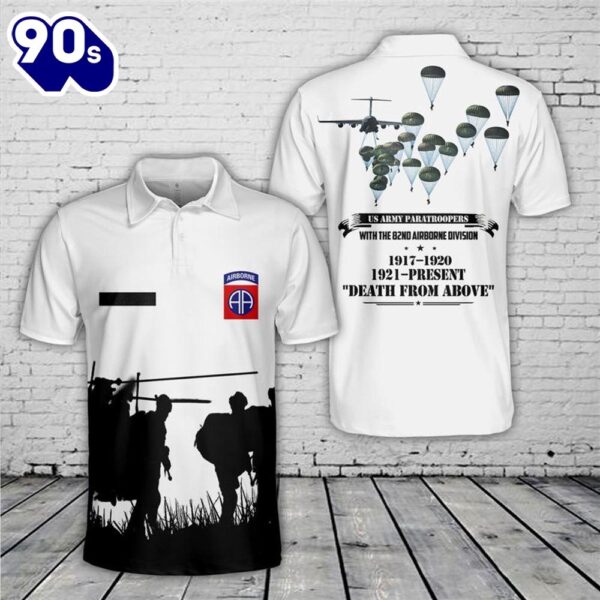 Custom Name US Army Paratroopers With The 82nd Airborne Division Parachute Polo Shirt 1 – Veteran Polo Shirt