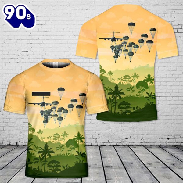Custom Name US Army Paratroopers With The 82nd Airborne Division Parachute T-Shirt 3D 6