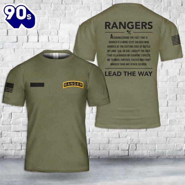 Custom Name US Army Rangers T-Shirt 3D