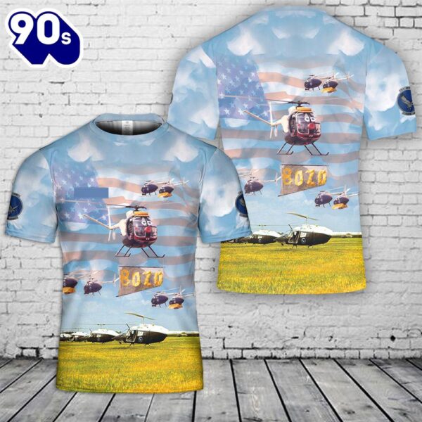 Custom Name US Army Silver Eagles helicopter display team T-Shirt 3D