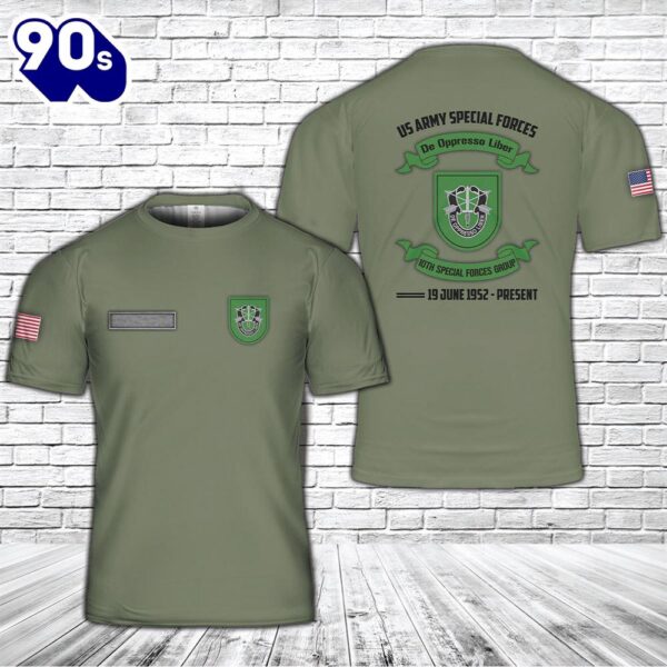 Custom Name US Army Special 10th Special Forces Group (10th SFG)(A) T-Shirt 3D