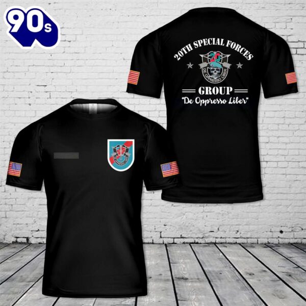 Custom Name US Army Special 20th Special Forces Group (20th SFG)(A)) T-Shirt 3D
