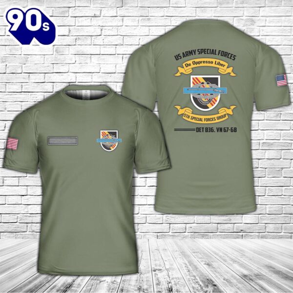 Custom Name US Army Special 5th Special Forces Group (5th SFG)(A) T-Shirt 3D 1