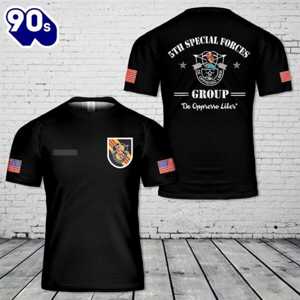 Custom Name US Army Special 5th Special Forces Group (5th SFG)(A)) T-Shirt 3D