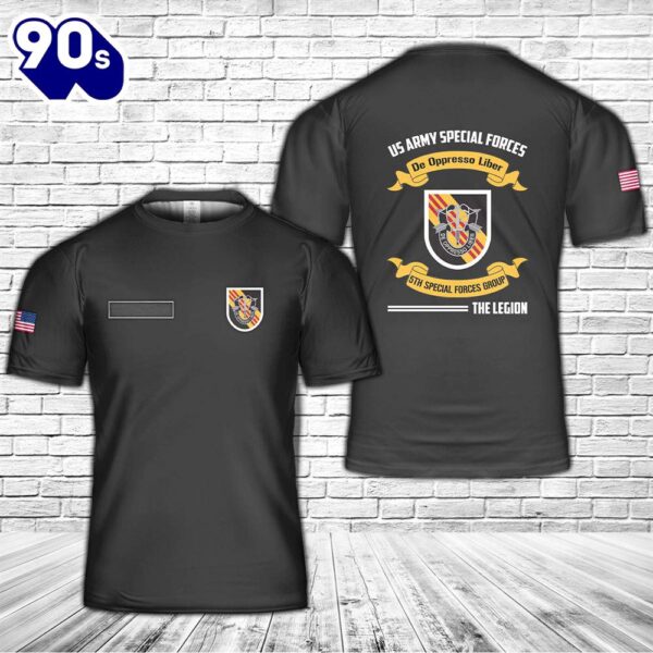 Custom Name US Army Special 5th Special Forces Group (5th SFG)(A) T-Shirt 3D