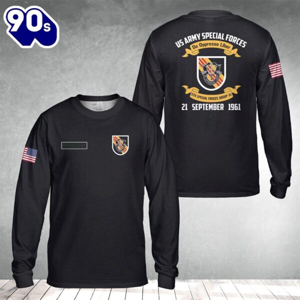 Custom Name US Army Special Forces 5th Special Forces Group (Airborne) (5th SFG (A)) Long Sleeve Shirt