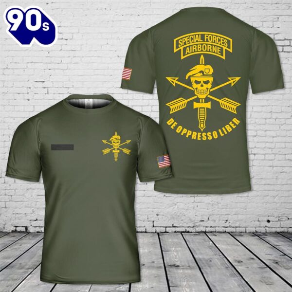Custom Name US Army Special Forces Airborne T-Shirt 3D