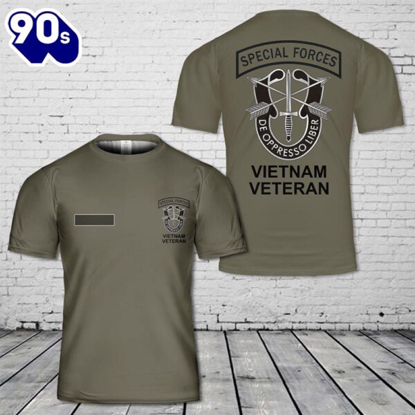 Custom Name US Army Special Forces Vietnam Veteran T-Shirt 3D