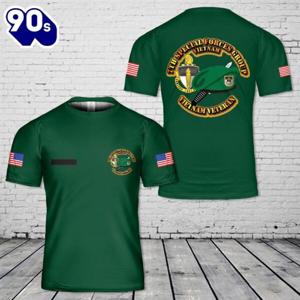 Custom Name US Army Special Warfare Center – Beret Dagger T-Shirt 3D