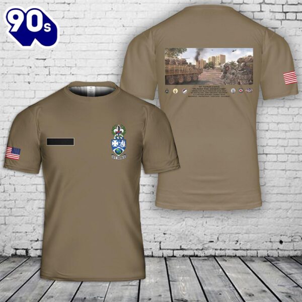 Custom Name US Army TF Tomahawks 1-23 Infantry 06-07 T-Shirt 3D