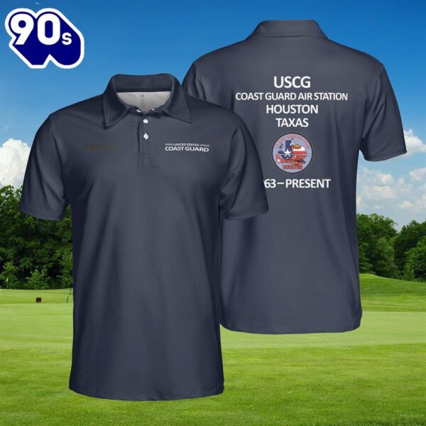 Custom Name US Coast Guard Air Station Houston Polo Shirt – Veteran Polo Shirt