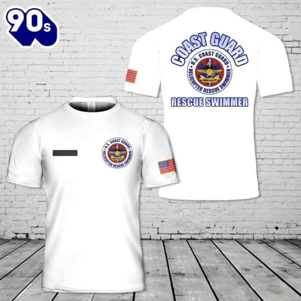 Custom Name US Coast Guard Rescue Swimmer T-Shirt 3D , Veteran Shirt