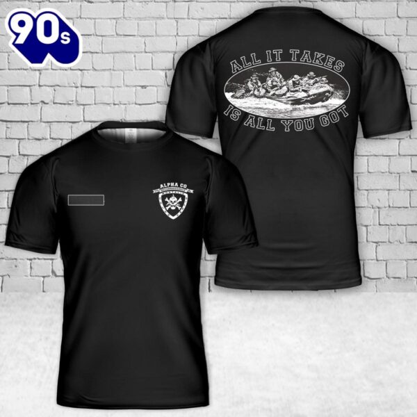 Custom Name US Marine Corps Alpha Company 3rd Recon T-Shirt 3D , Veteran Shirt