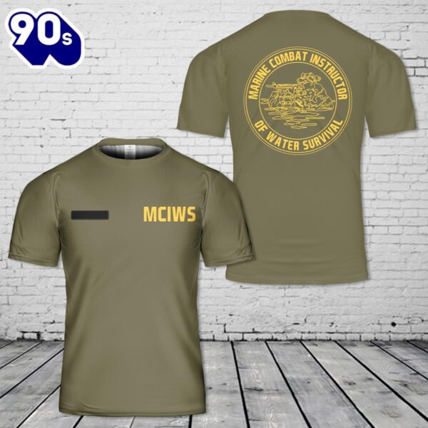 Custom Name US Marine Corps Instructor of Water Safety T-Shirt 3D , Veteran Shirt