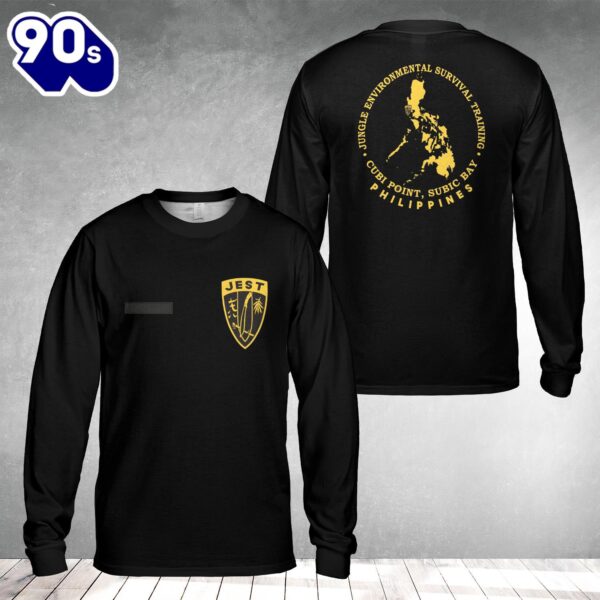 Custom Name US Marine Corps JEST School Philippines AOP Long Sleeve Shirt , Veteran Shirt