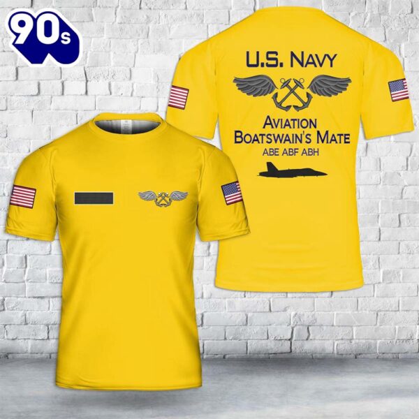 Custom Name US Navy Aviation Boatswain’s Mates T-Shirt 3D