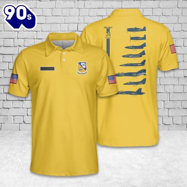 Custom Name US Navy Blue Angels History Polo Shirt 3D – Veteran Polo Shirt