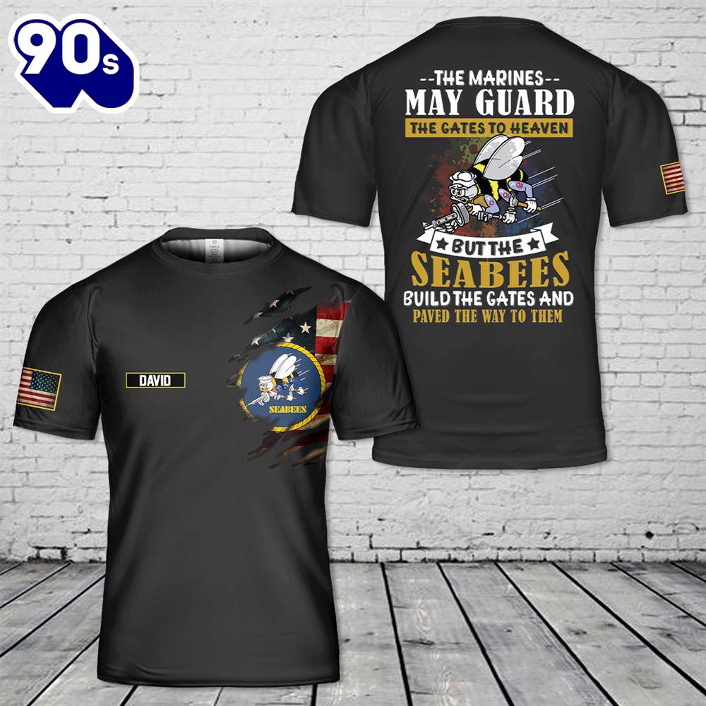 Custom Name US Navy Seabee 3D T-Shirt Custom Name US Navy Seabee 3D T-Shirt