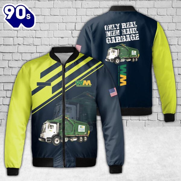 Custom Name US Waste Management AOP Fleece Bomber Jacket 1