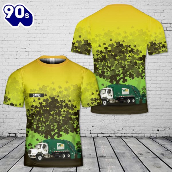 Custom Name US Waste Management Garbage, Patrick’s Day 3D T-Shirt , Veteran Shirt