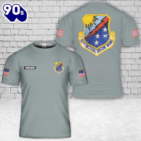 Custom Name USAF 67th Tactical Recon Wing Squadron Patch 3D T-Shirt , Veteran Shirt