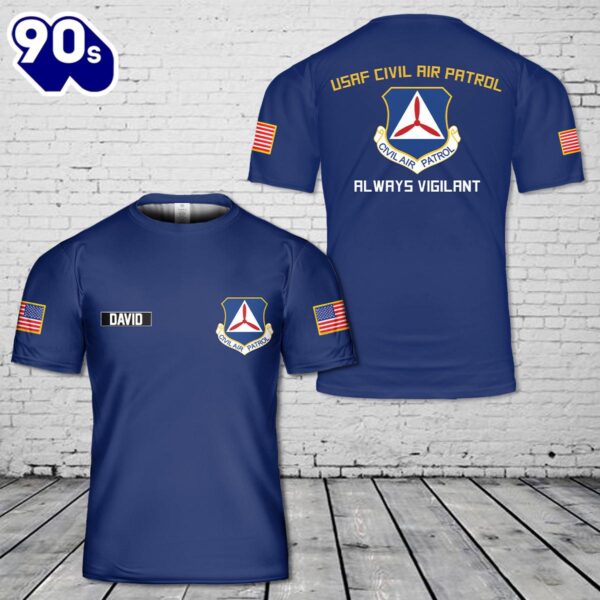 Custom Name USAF Civil Air Patrol 3D T-Shirt , Veteran Shirt