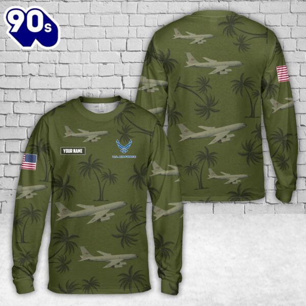 Custom Name USAF KC-135 Stratotanker AOP Long Sleeve Shirt , Veteran Shirt