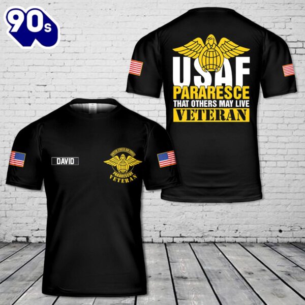 Custom Name USAF Pararescue Veteran 3D T-Shirt , Veteran Shirt