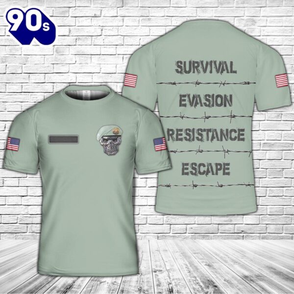 Custom Name USAF SERE Specialist Survival Evasion Resistance Escape 3D -TShirt , Veteran Shirt