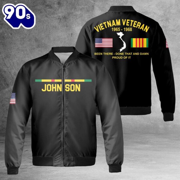 Custom Name Vietnam Veteran AOP Fleece Bomber Jacket