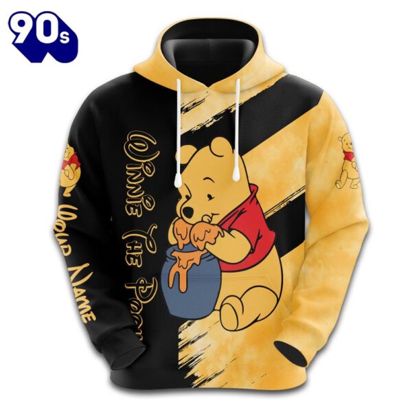 Custom Name Winnie The Pooh Themed Hoodie And Leggings Set