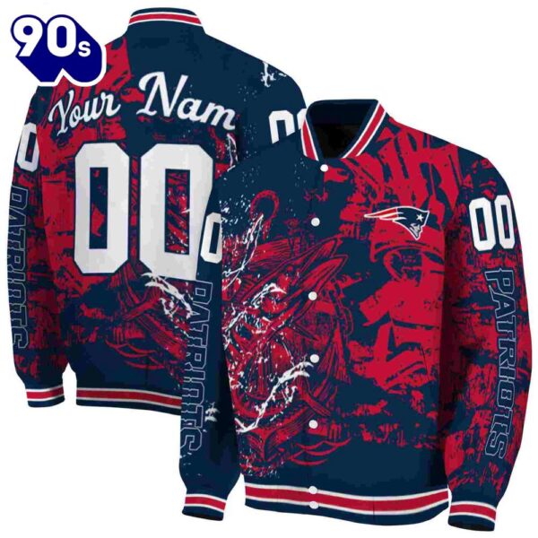 Custom New England Patriots Fishing Art Blue Jacket