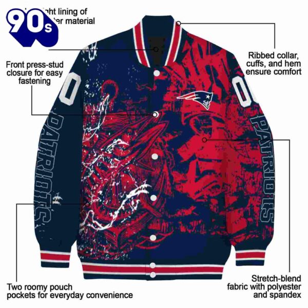 Custom New England Patriots Fishing Art Blue Jacket