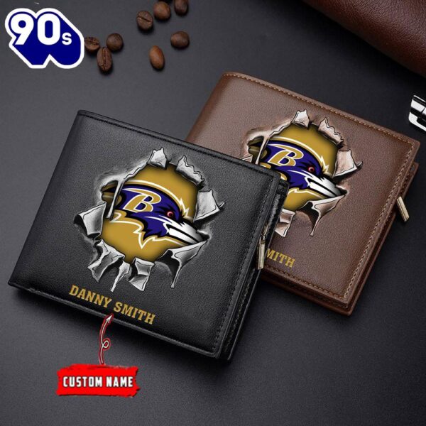 Custom NFL Baltimore RavensWallet Gift For Fans Men