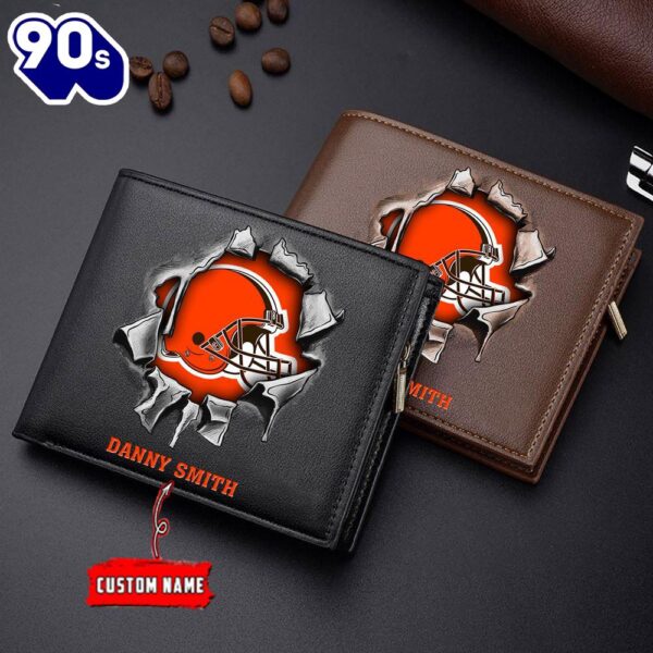 Custom NFL Cleveland Browns Wallet Gift For Fans Men