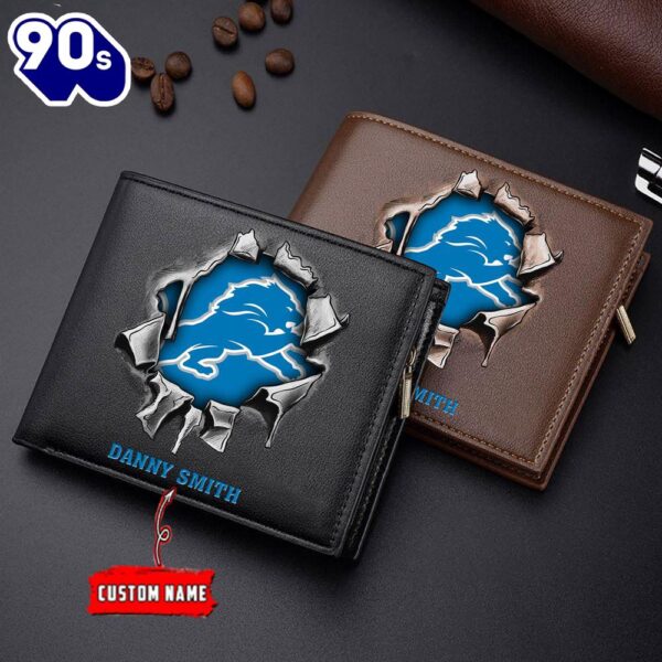 Custom NFL Detroit Lions Wallet Gift For Fans Men