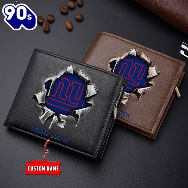 Custom NFL New York Giants Wallet Gift For Fans Men