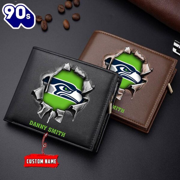 Custom NFL Seattle seahawks Wallet Gift For Fans Men