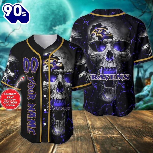 Custom Number And Name Baltimore Ravens NFL Baseball Jersey