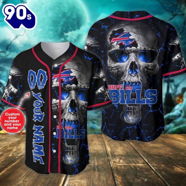 Custom Number And Name Buffalo Bills NFL Baseball Jersey