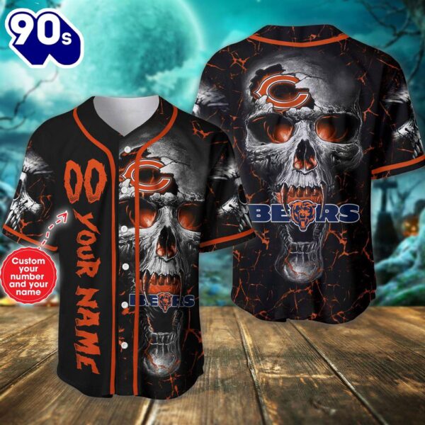 Custom Number And Name Chicago Bears NFL Baseball Jersey