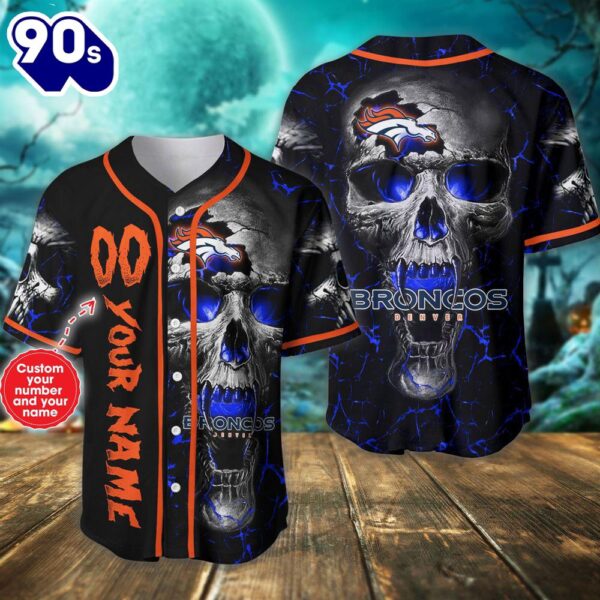 Custom Number And Name Denver Broncos NFL Baseball Jersey