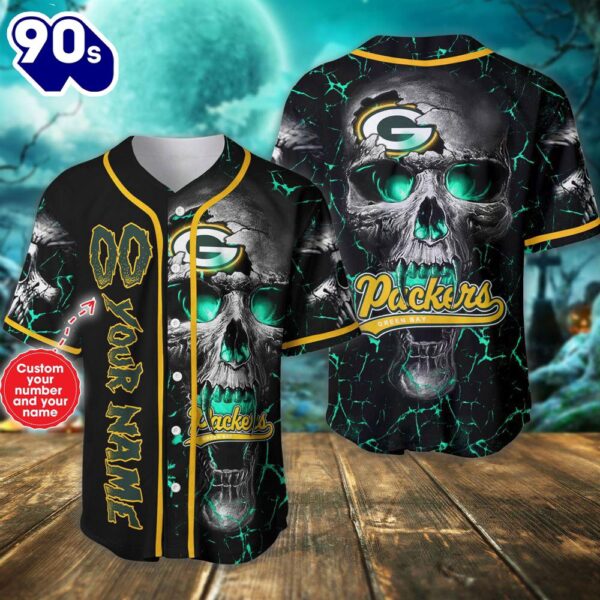 Custom Number And Name Green Bay Packers NFL Baseball Jersey