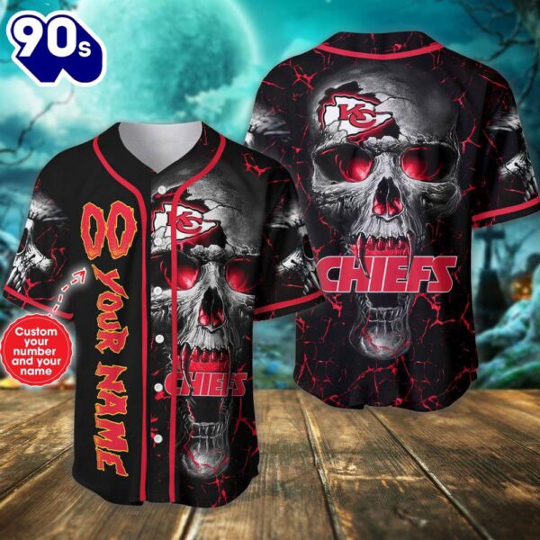 Custom Number And Name Kansas City Chiefs NFL Baseball Jersey