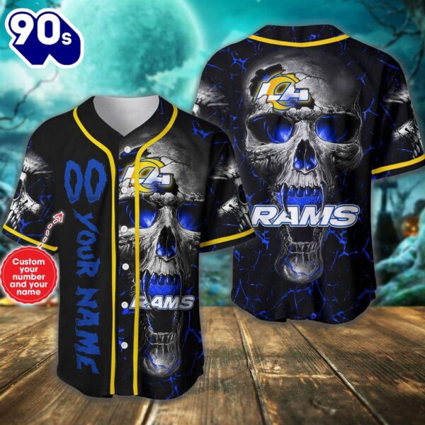 Custom Number And Name Los Angeles Rams NFL Baseball Jersey