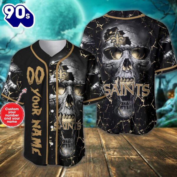 Custom Number And Name New Orleans Saints NFL Baseball Jersey