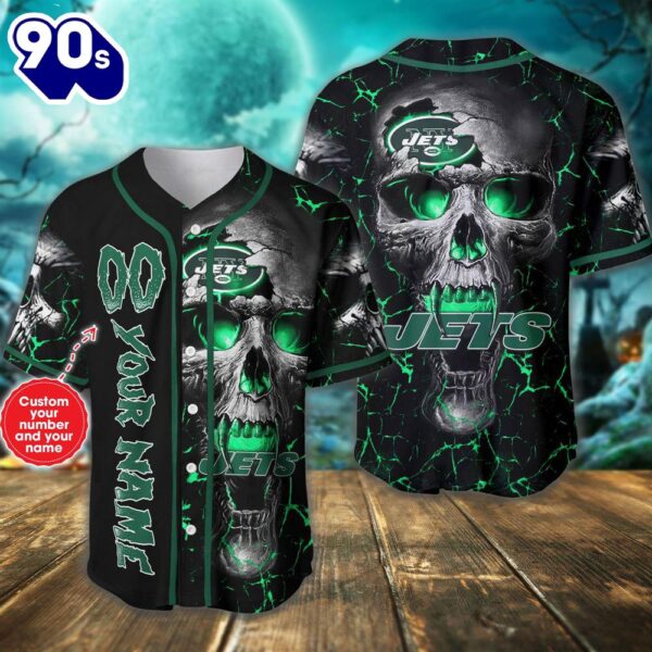 Custom Number And Name New York Jets NFL Baseball Jersey